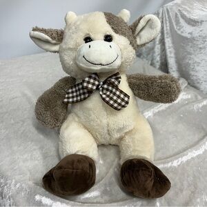 KellyToy 2017 cow Plush stuffed animal toy gingham bow